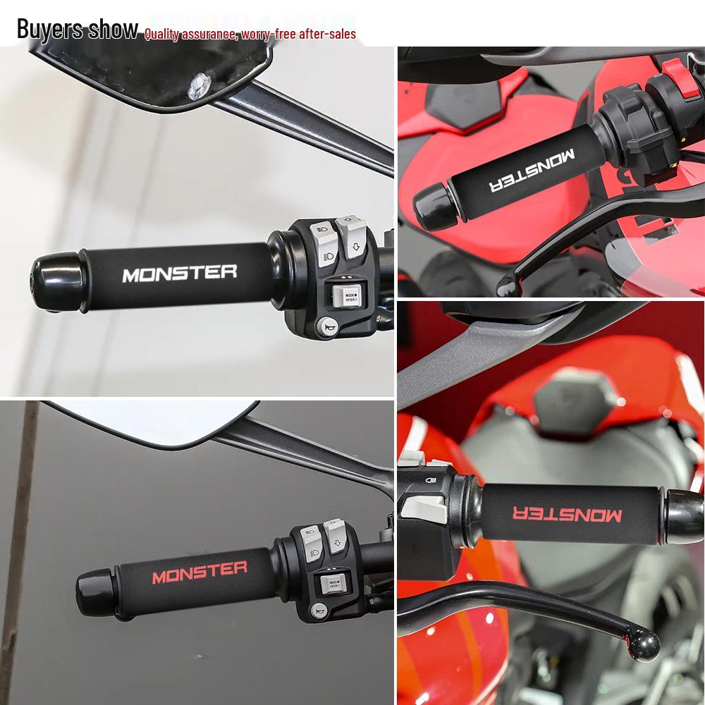 Custom Handlebar Grips for Ducati Monster: Anti-Slip, Sweat-Absorbing, Waterproof, Durable Sponge Design.