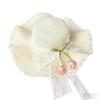 Sweet Lightweight Straw Hat Lace Bow Woven Straw Sun Hat Flat Top Breathable Beach Hat Summer