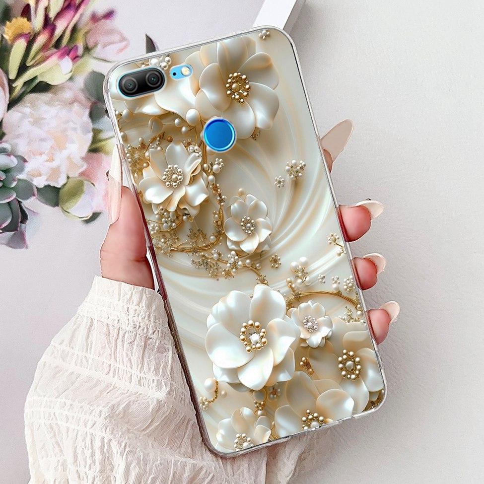 Clear For Honor 9 Lite Case Cute Cat Luxury Fashion Flowers Cool Boys Soft Bumper Cover For Honor 9Lite LLD-L21 Phone Case 5.65"