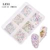 Nail Art Flat Bottom Diamond Mixed Color Champagne 6 Grid Mixed Batch Nail Diy Jewelry Sticker Diamond Nail Art Jewelry