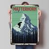 Ski Jumping Matterhorn Metal Sign Landscape Poster Vintage Home Decor Items Custom Tinplate Plaques for Wall Art Decoration Room
