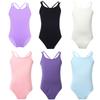 Kids Girls Spaghetti Strap Crisscross Back Ballet Dance Leotard Gymnastics Leotards
