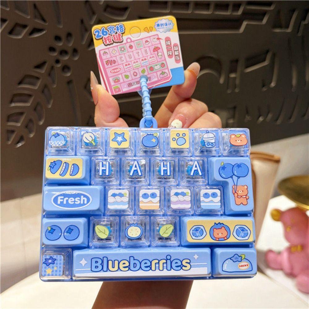 Transparent Dual-Tone Mini Keyboard Pendant 26-Key Keyboard Keychain Desktop Decoration