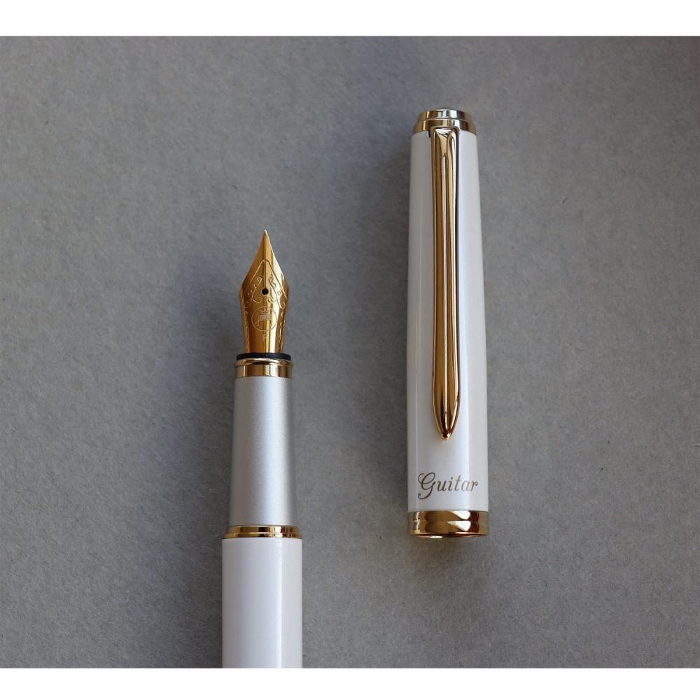 Перьевая ручка Teranishi Kagaku для гитары Brillante White F GFPNB-WH-F