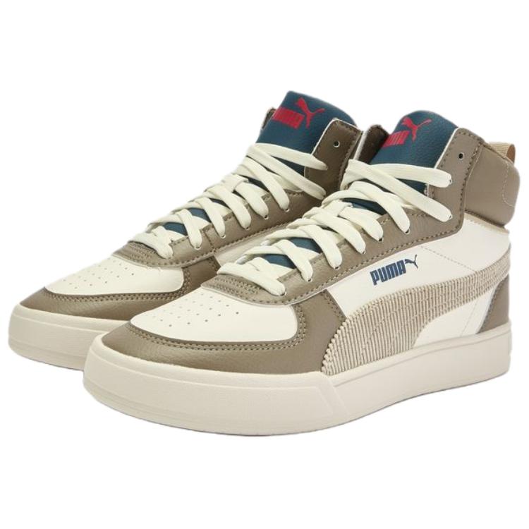 Puma Caven Retro Melange Color Block Mid-Top Sneakers Unisex Sneakers Off-White Brown 407869-02
