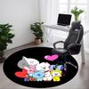 1 шт. Круглый коврик BT21 для офиса - Идеально подходит для декора офиса или кабинета, Машинная стирка, Нескользящая основа, Декоративный коврик для пола