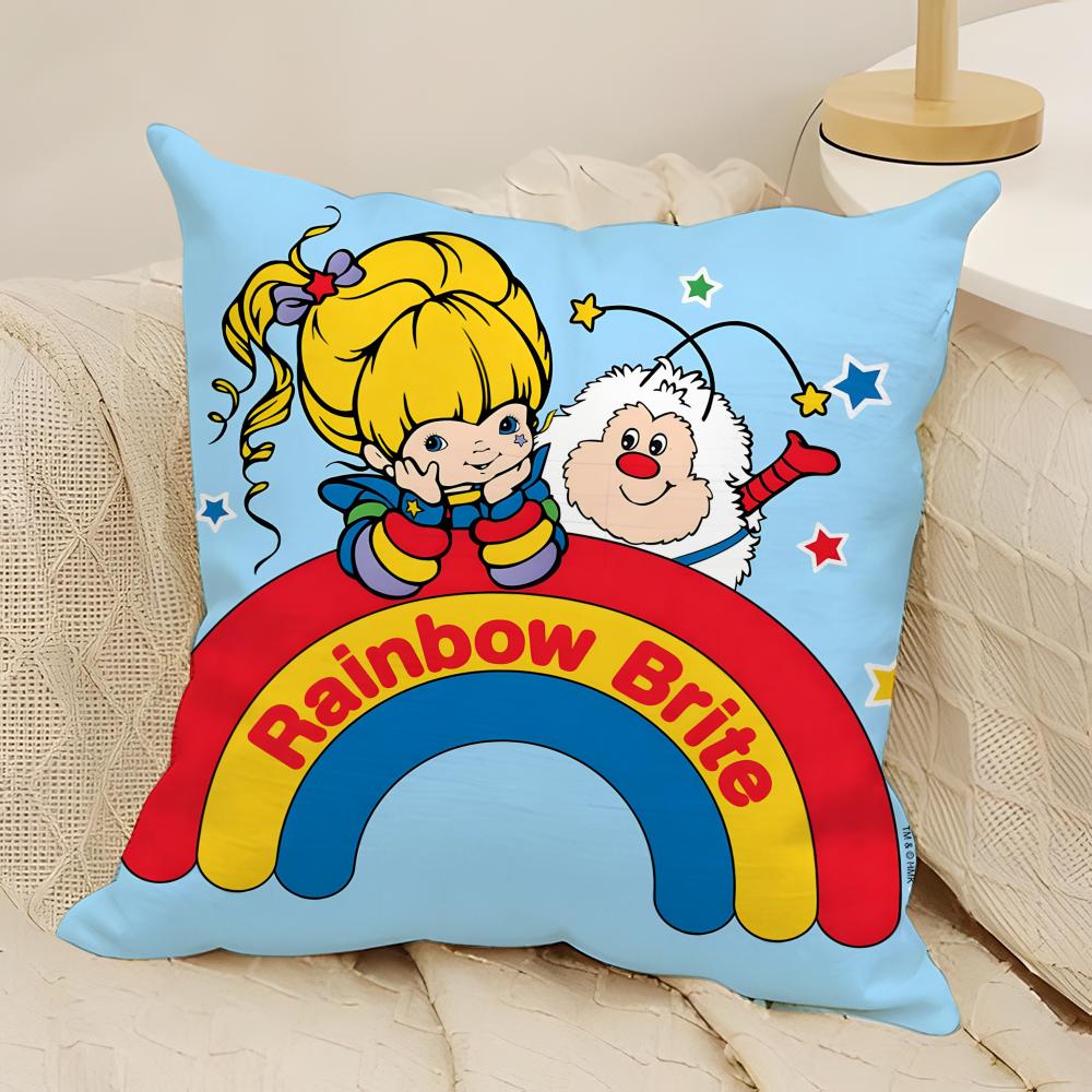 Мультяшная Аниме Милая R-Rainbow Brite 2 Наволочка Натуральный Лен Двусторонний Принт Диван Домашний Декор Чехол для Подушки