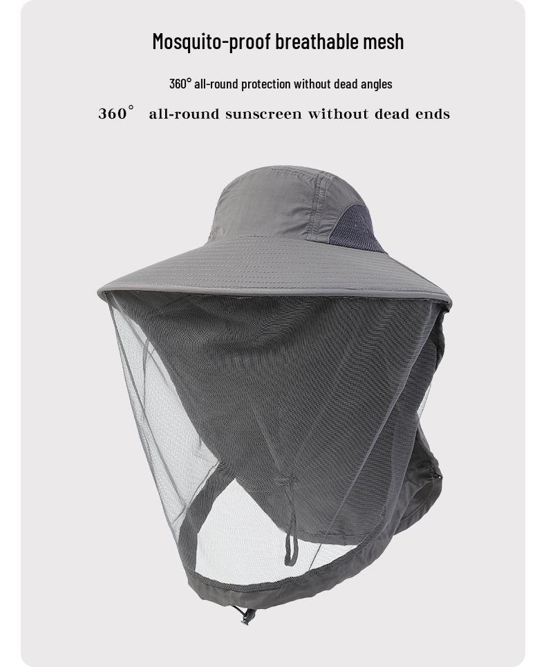 Унисекс шляпа для защиты от солнца с сетчатой маской и защитой от насекомых для рыбалки