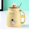 Creative Color Cat Mug Cartoon with Lid 500ml Cup Coffee Ceramic Mugs Cups Office Drinkware Gift