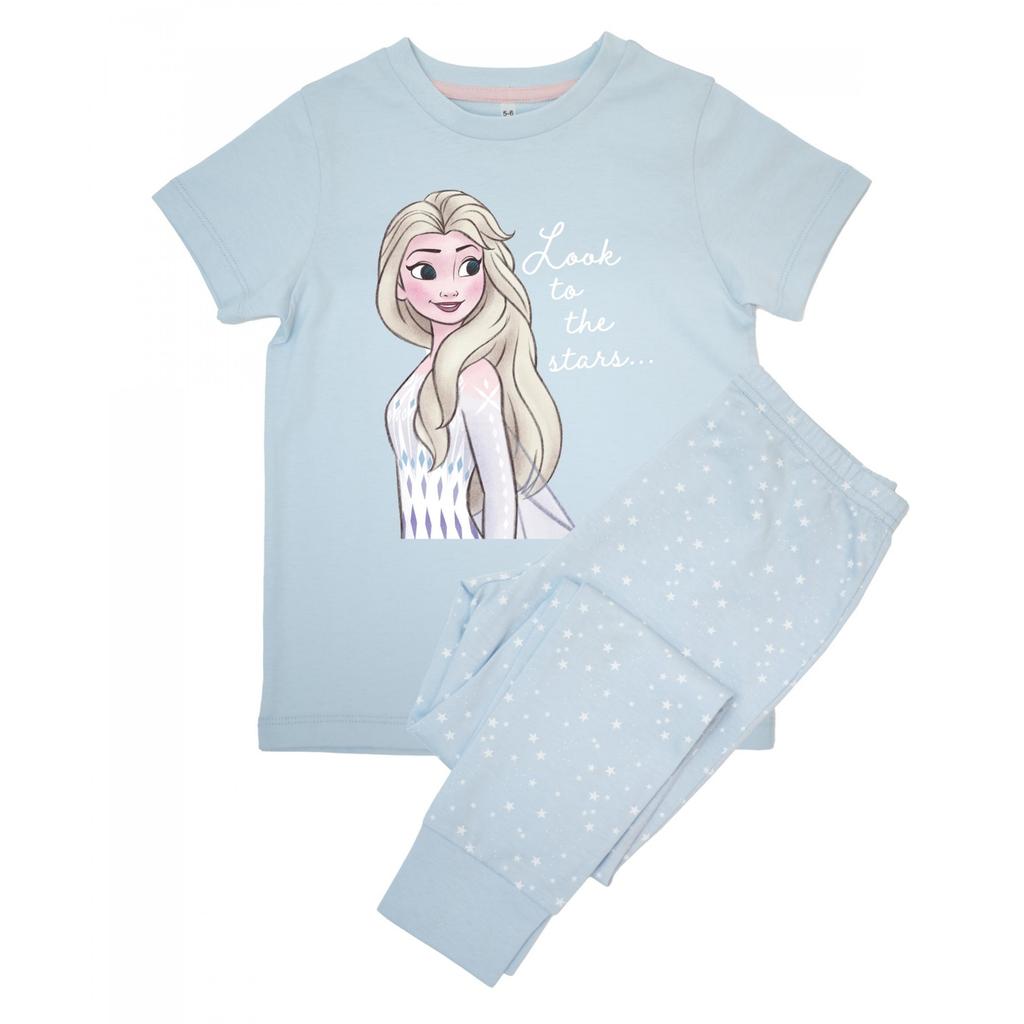 Frozen Girls Look To The Stars Short-Sleeved Long Pyjama Set