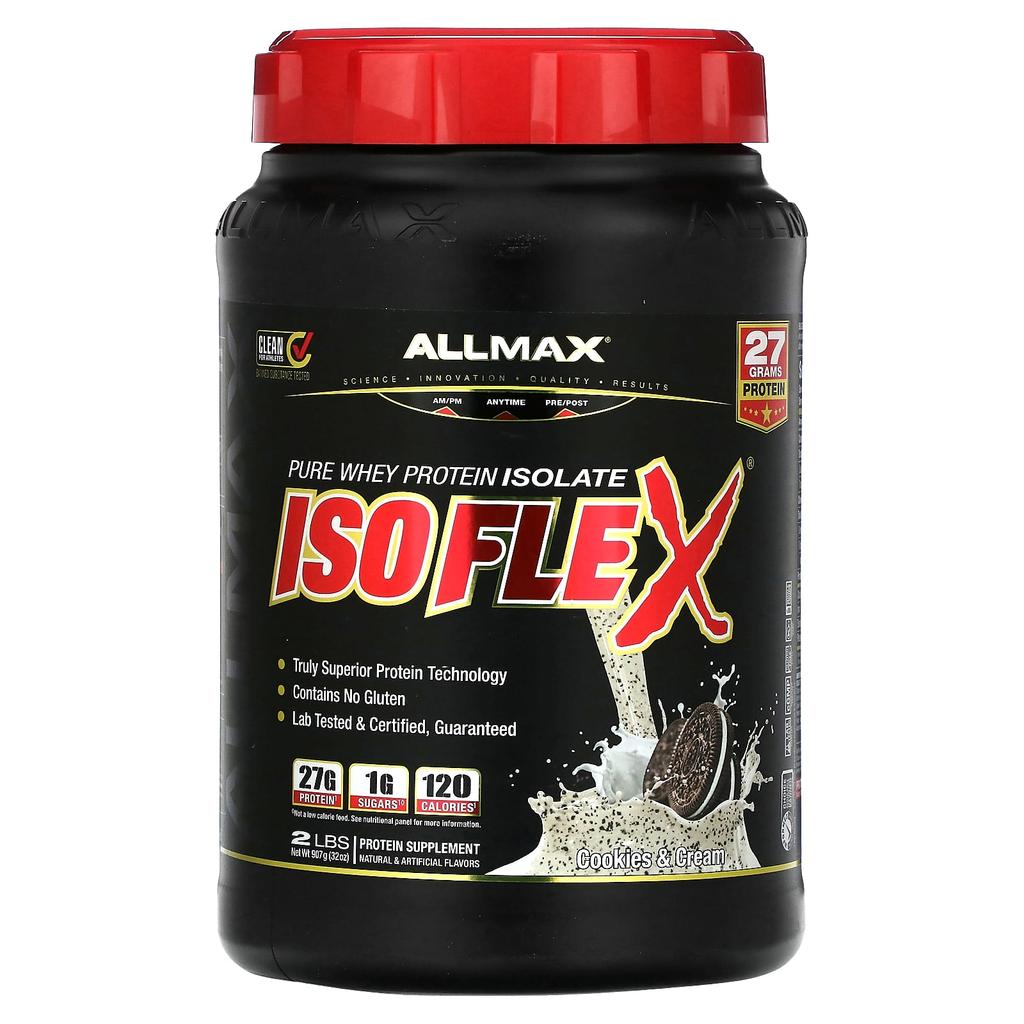 Isoflex®, Pure Whey Protein Isolate, Cookies & Cream, 907G (2Lbs)