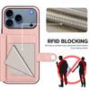 For iPhone 17 Pro Case RFID Blocking Card Holder Kickstand TPU+PU Leather Phone Back Cover
