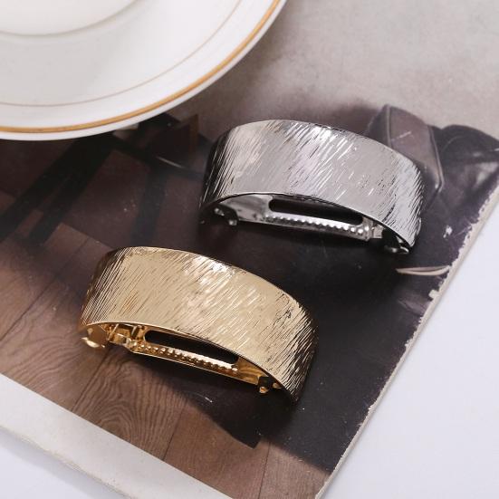 Metal Ponytail Hair Clip Geometric Semi-circle Anti-slip Strong Silver Color Curved Golden Shiny Alloy Hold Women Hair