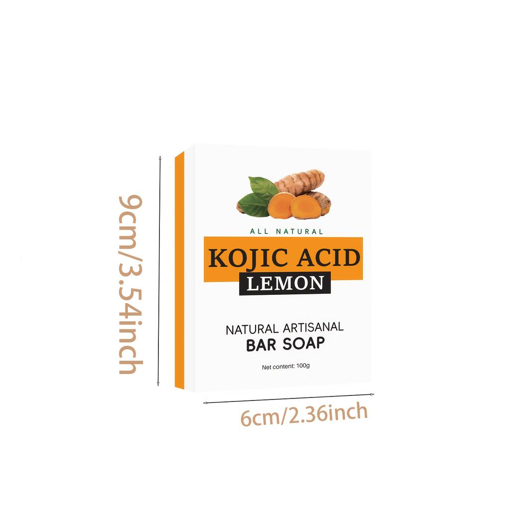 100 г Гранулированное мыло с куркумой, лимоном и койевой кислотой, Мыло ручной работы холодного отжима для купания и умывания лица, Увлажняющее, Питательное, Глубокое очищение
