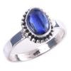 Кольцо из чистого серебра 925 пробы с натуральным кианитом ручной работы, размер 6 W9J15