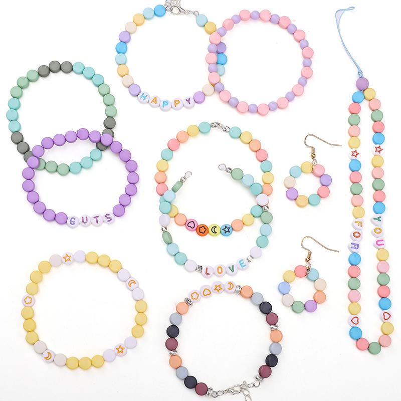 480 шт./коробка Акриловые бусины Буквы Круглые Свободные Разделительные бусины Для DIY Браслет Ожерелье Изготовление Ювелирных Изделий Аксессуары