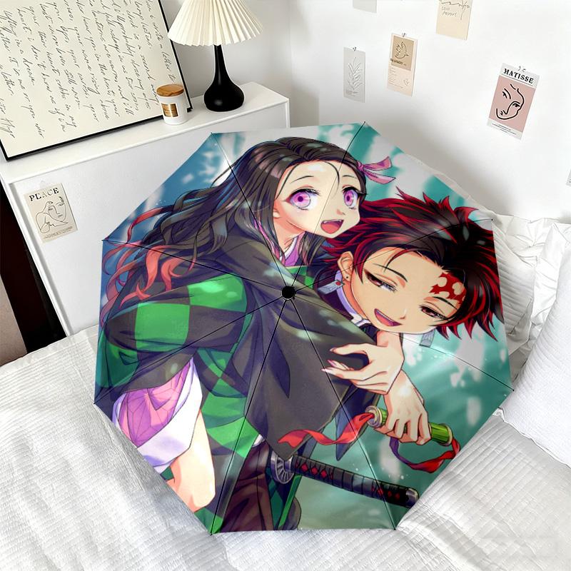 Japanese-style cartoon Demon Slayer Kamado Tanjiro & Kamado Nezuko umbrella including home travel and outdoor activities Multi functional umbrella 34