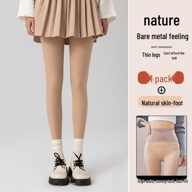 Носки с флисовой подкладкой Flower Fairy Nude Feeling - Женские теплые, утягивающие колготки для осени и зимы