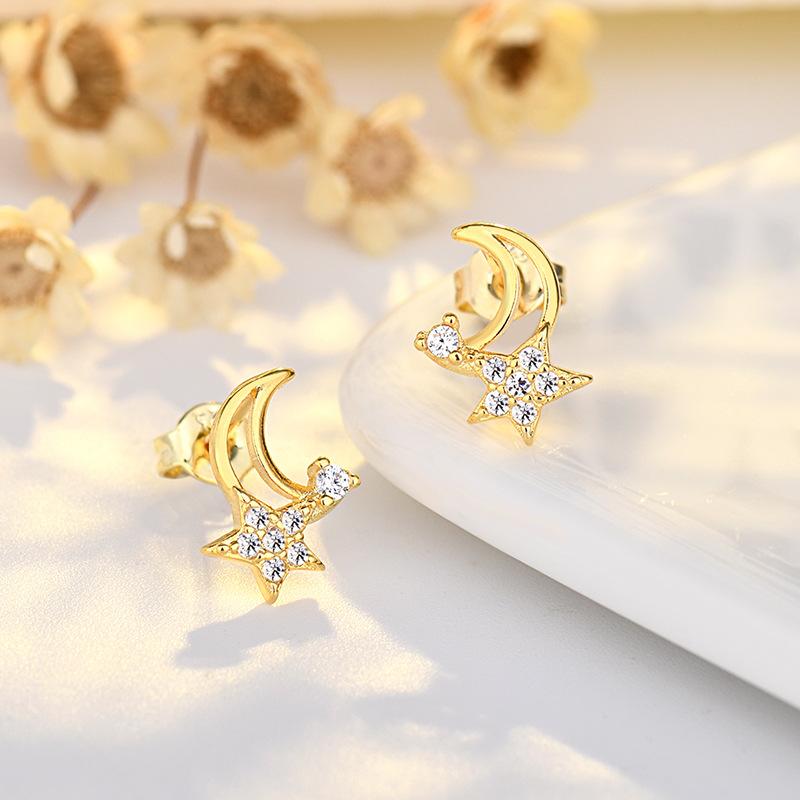 New 925 Sterling Silver High Quality Zircon Stud Earrings for Women Exquisite Student Girlfriend Jewelry Accessories Wedding