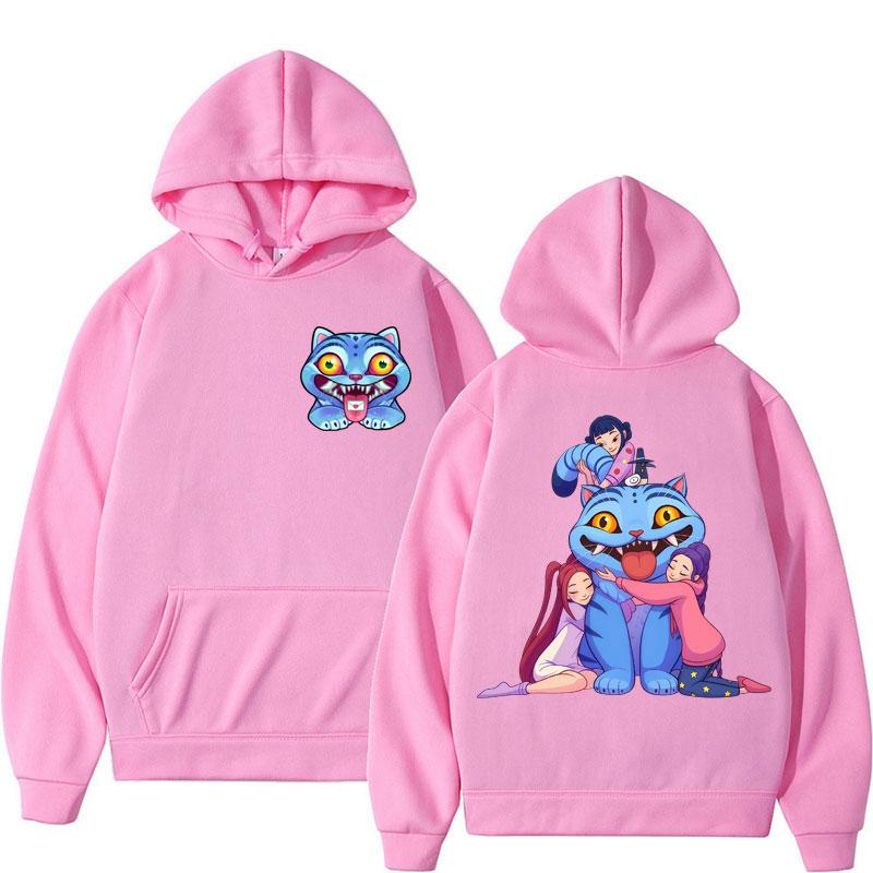 Забавное худи K-Pop «Охотники на демонов» Каваи Милый Нелепый Тигр Объятия Худи Пуловер Мужчины Женщины Оверсайз Флис Осень Зима