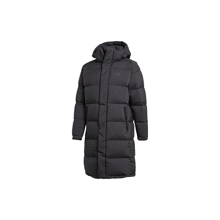 Adidas Padded Winter Hooded Mid-Length Down Jacket Men Outerwear Black GF0075