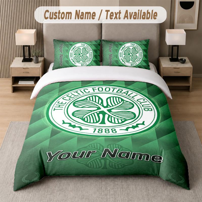 Celtic FC Design Bedding Set Custom Text 1 Duvet Cover & 2 Pillow Cases