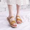 Женские сандалии 2024 года, новые модные корейские тапочки, женские повседневные плоские повседневные ретро-римские сандалии, пляжные сандалии для отдыха на открытом воздухе, сандалии для женщин