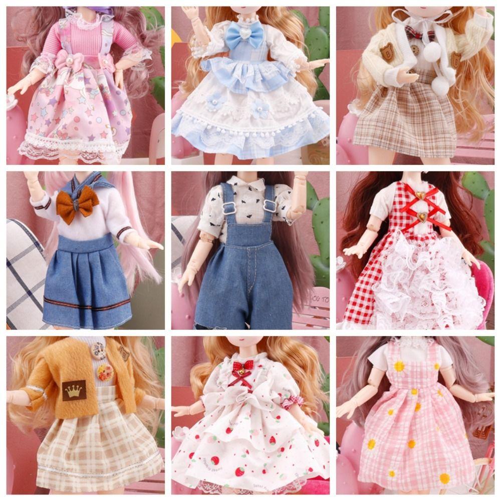 Colorful 30cm BJD Doll Clothes Skirt 11 Inch BJD Dolls Dress 1/6 Bjd Doll Clothes  Cotton Doll