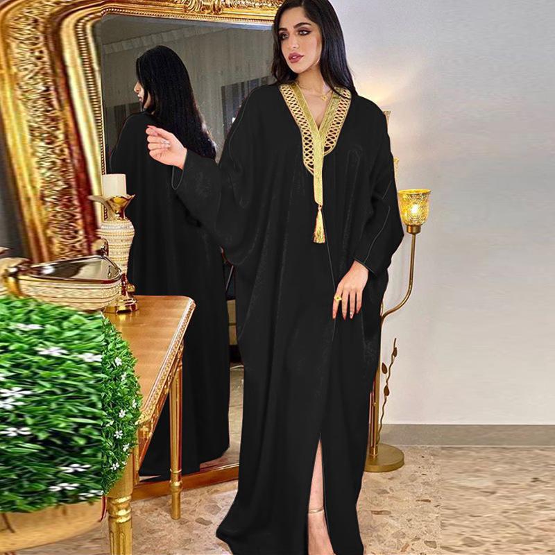 Muslim Clothing Arab Dubai Turkey Bat Sleeve Robe Cardigan Abaya Long Muslim Women'S Clothing