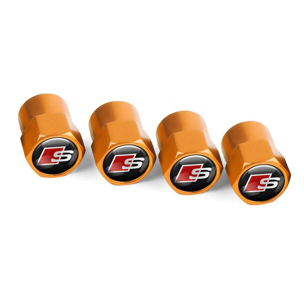 For Audi 8V4Pcs Metal Car Wheel Cover Tire Valve Stem Caps Auto Accessories For Audi Q5 Q7 S1 S2 S3 S4 S5 S6 A3 A4 A5 A6 A7 A8 S4 S6 Q3