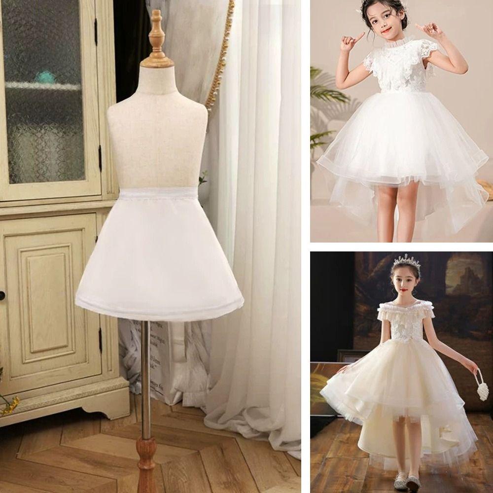Новый белый подъюбник-кринолин для девочек 1/2/3 обруча короткий подъюбник подъюбники для бального платья детские