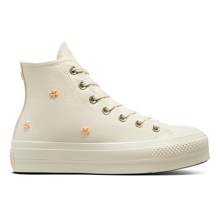 Converse Женские кроссовки Chuck Taylor All Star Lift Platform с высоким жемчугом кремового цвета, цвета натуральной слоновой кости, Royal-Pulse A05972C