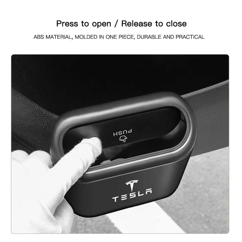 Car Sticker 2025 New Tesla Portable Car Door Trash Can Interior Storage Box Auto Accessories For Tesla Model 3 S X Y Cybertruck