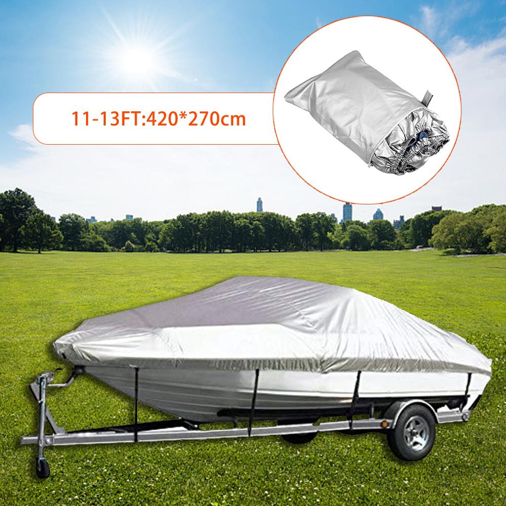 5 Sizes Boat Cover 300D Oxford Fabric Outdoor Protection Waterproof Reflective Anti-smashing Tear Proof Fit Bass Boats 20-22FT