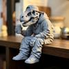 3D-печатная статуэтка сидящего скелета, Хэллоуин, Декор для помещений, Мини-фигурка черепа, Украшение для стола, полки в гостиной