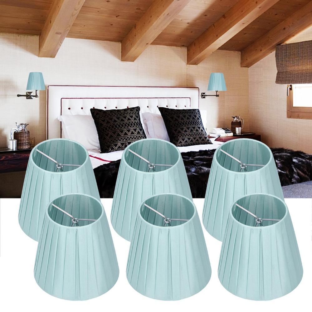 6PCS Lightweight Cloth Lampshade Fabric Wall Lamp Shade Clip On Lamp Shade Floor Pendant Light