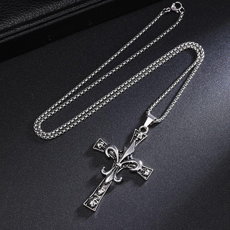 Панк Подвеска Череп с Крестом, Унисекс Эффектное Украшение для Студентов