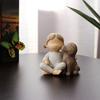 Girl Dog Resin Figurine Kids Statue Desktop Sculpture Home Office Puppy Decoration Ornament Christmas