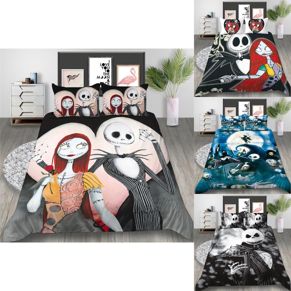 Роскошный постельный комплект «Кошмар перед Рождеством» с элегантным пододеяльником и наволочкой