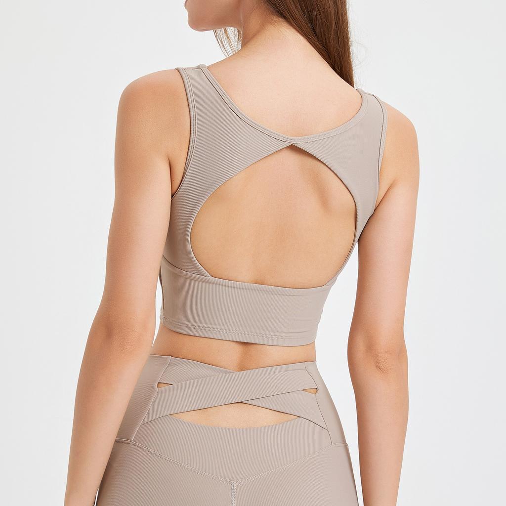 Красивый спортивный бюстгальтер-боди с открытой спиной, фиксированная чашка, бюстгальтер для йоги, быстросохнущий, противоударный, фитнес-жилет