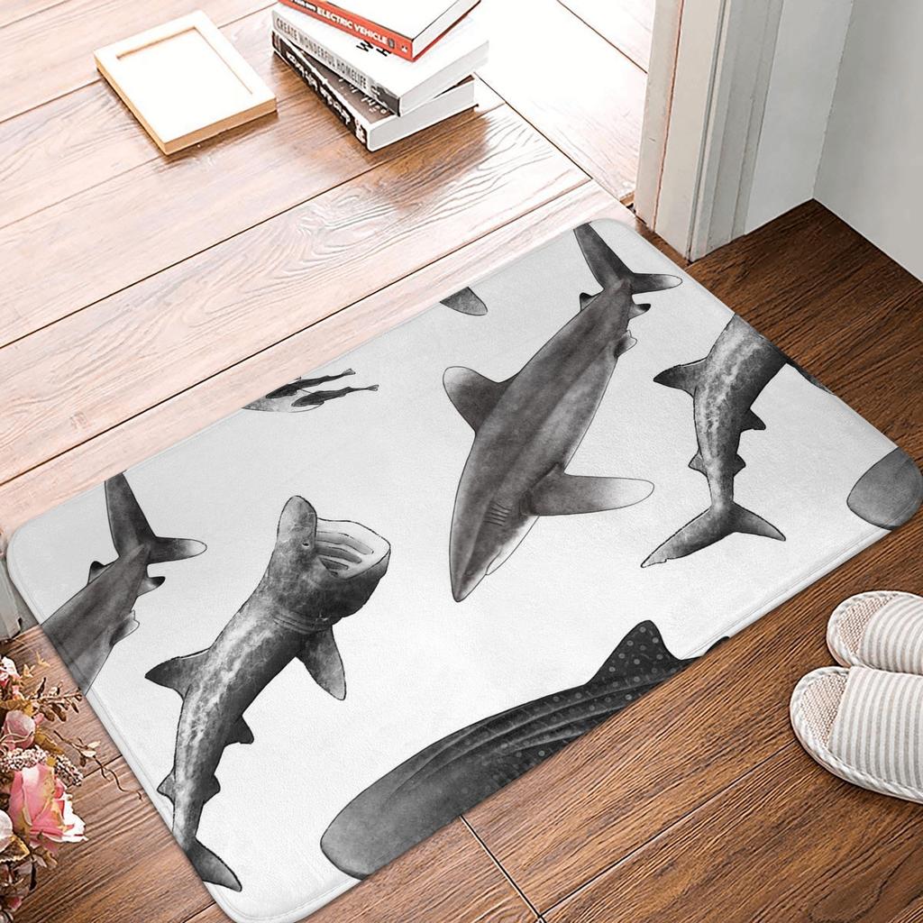 Infinity Sharks Oceanic Whitetip Shark, Basking Shark, Whale Shark Anti-slip Doormat Floor Mat Home Bedroom Footpad Mats