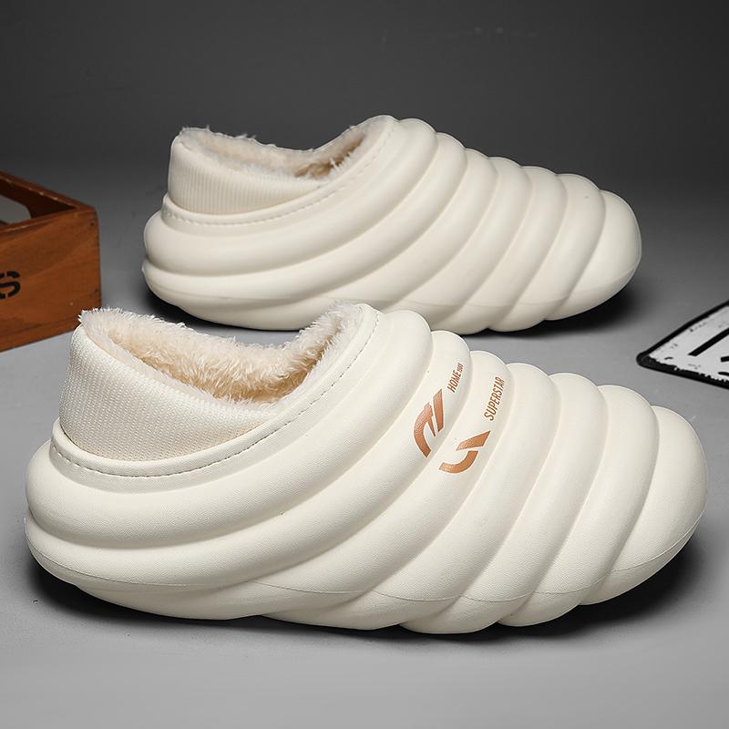 Модные хлопковые тапочки EVa, зимние домашние, наружные, водонепроницаемые, противоскользящие, легкие, теплые, плюшевые, новые стильные туфли, высокое качество, удобные