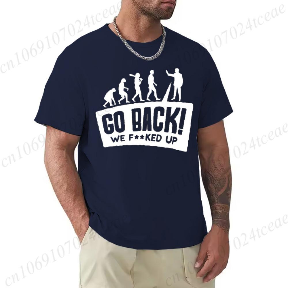 Evolution Themed Humor Print Men's T-Shirt Clothing Oversized Humorous Graphic Tee Shirts for Women Tops Tees Hip Hop Streetwear