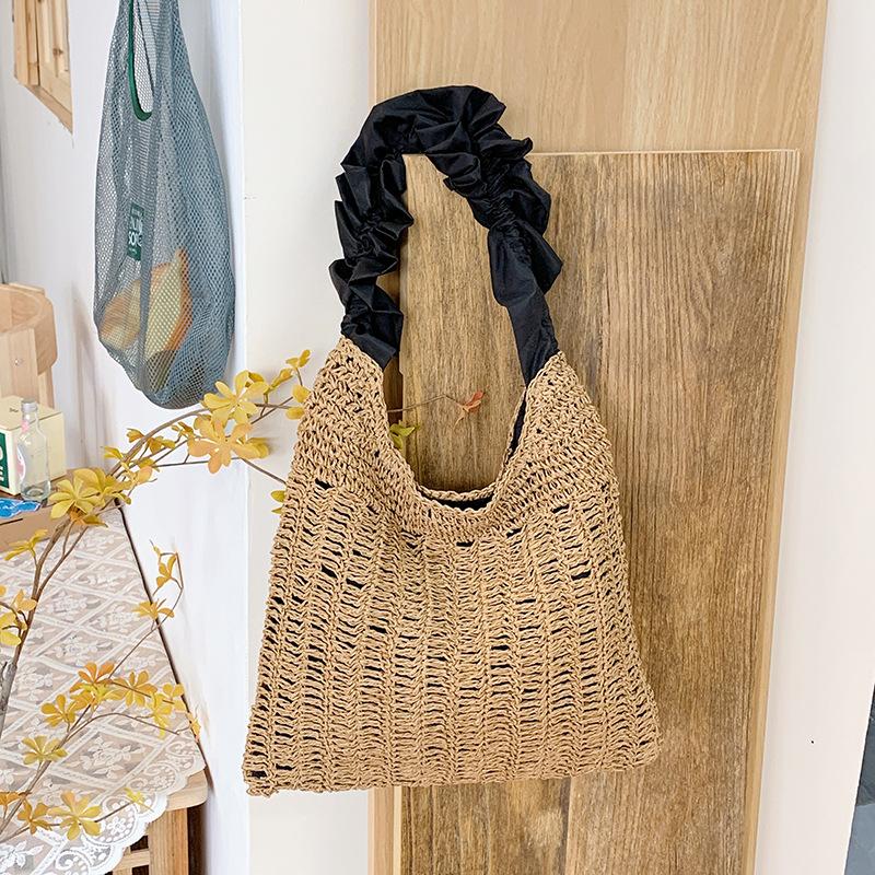 Плетеная сумка женская новая модная пляжная сумка через плечо большой вместимости соломенная сумка