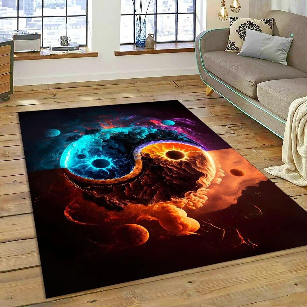 Yin and Yang 3D Naturalize Chinese Tai Chi Carpet Rug for Home Living Room Bedroom Sofa Doormat Decor,Kids Area Rug Non-slip Mat
