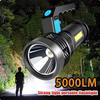 Portable Flashlight Rechargeable Torch Side Light Camping Light Long Range Lamp Searchlight Waterproof Hand Torch