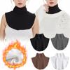 1PC Women Fake Collar Velvet High Elasticity Solid Color High Neck Winter Warm Brushed Base Layer Decoration Women Accessories