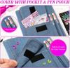 Denim Cover Notebook Binder A5 Size Y2K Kpop Loose Leaf Book With Pen Pocket 100 Sheets Line Grid DIY Diary Album