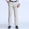 Spring and Summer New Half Polyester Half Cotton Middle-aged Men's Casual Trousers Loose Straight Business Men's Trousers