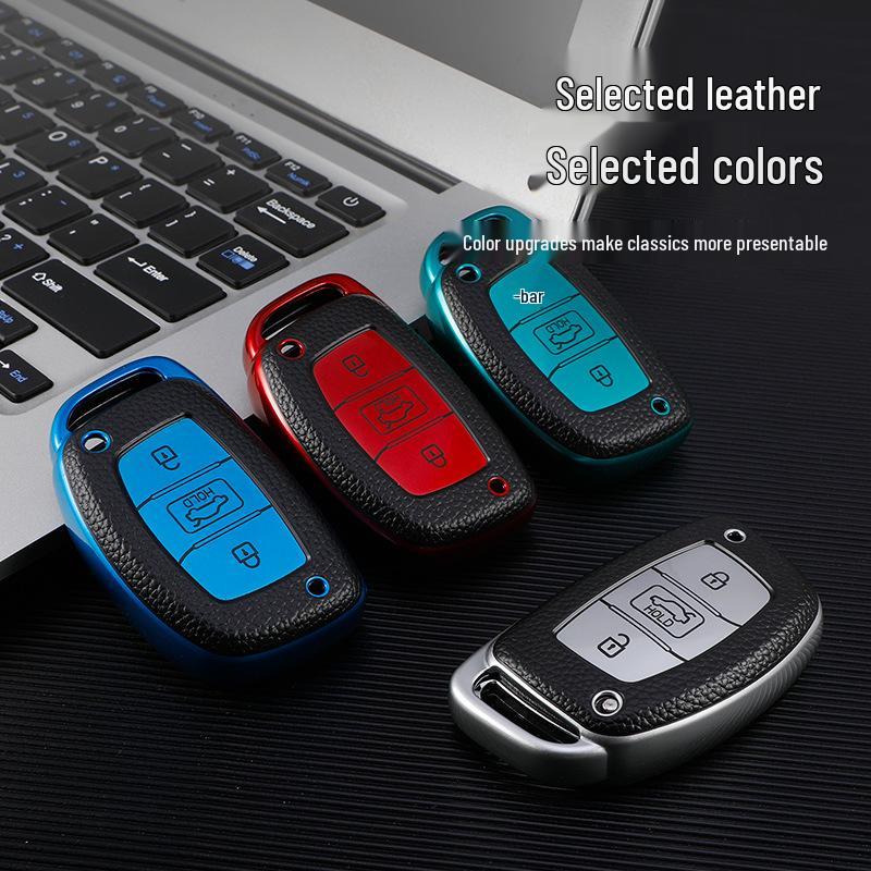 Leather-Textured Key Cases for Hyundai Mistra, Elantra, ix35, Tucson, ix25